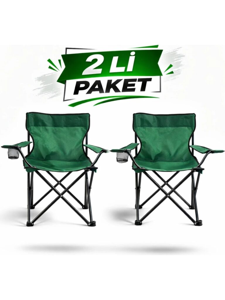 2 Adet Kamp Sandalyesi - Katlanabilir Sandalye - 2 Adet
